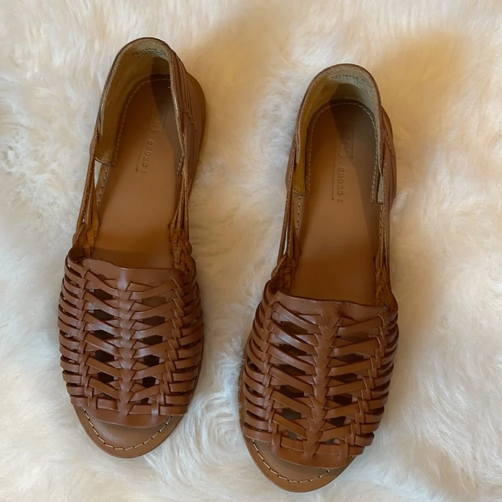 ASOS DESIGN size 8 Tan Florentine Woven Leather Sandals! - Picture 1 of 15